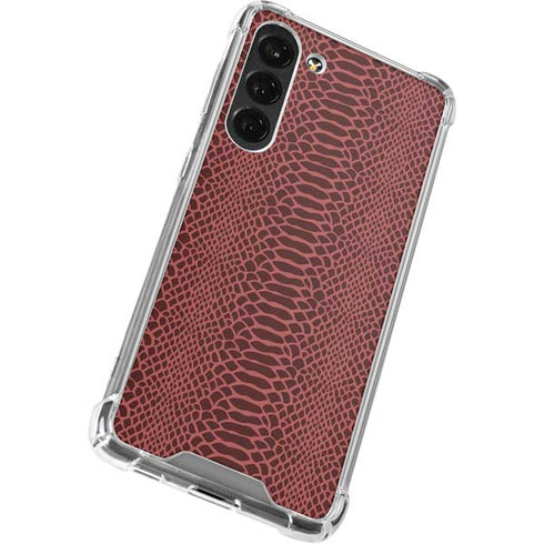 Marsala Snake Skin Galaxy S24 FE Clear Case